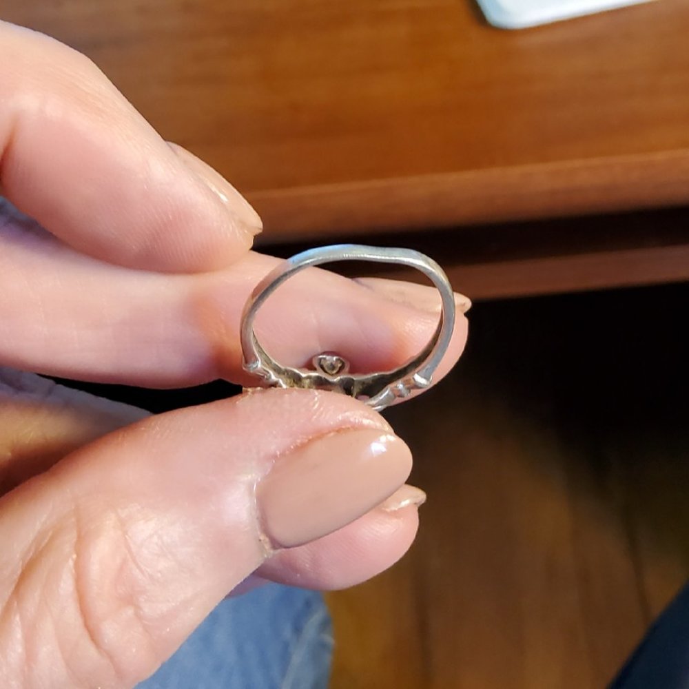 Silver Celtic Claddagh Garnet Ring - image 4